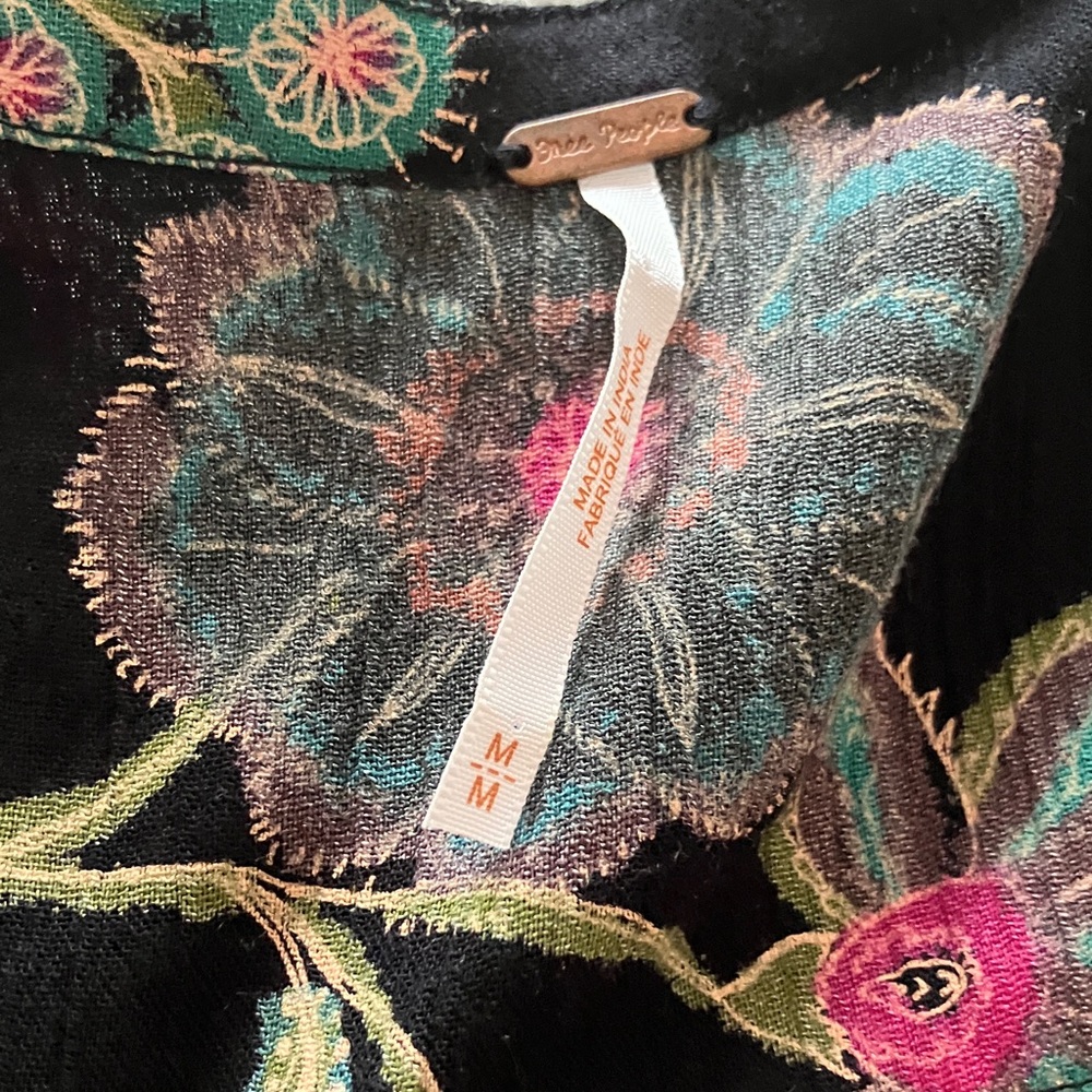 Free People Black Floral Top - Picture 2 of 11